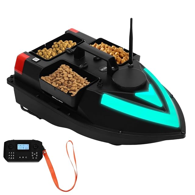 Barco cebador GPS Charocean con luces de navegación LED