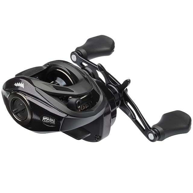 Carrete de casting de perfil bajo Abu Garcia Spike en verde y violeta