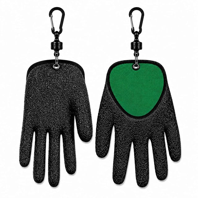 Par de guantes de captura de pesca antideslizantes SPHOSWHP con clips magnéticos