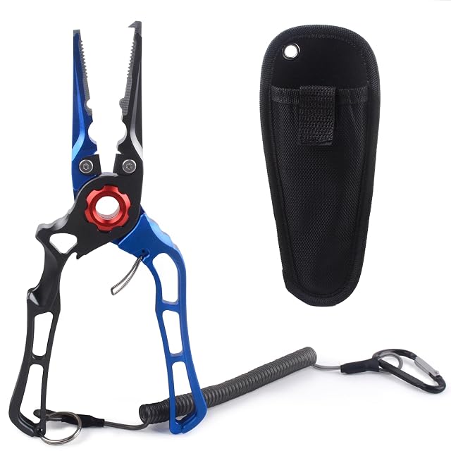 Alicates de pesca OBQcare de aleación de titanio con cordón y funda