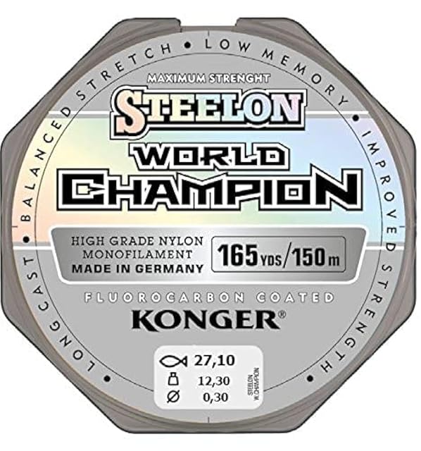 Monofilamento recubierto de fluorocarbono Konger World Champion, 150 m