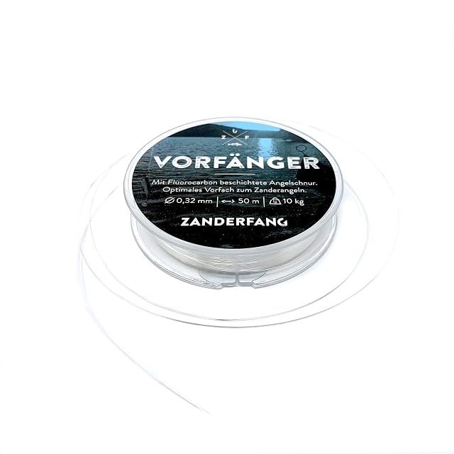 Línea de bajo para lucioperca recubierta de fluorocarbono Zanderfang, 0,32 mm, 50 m