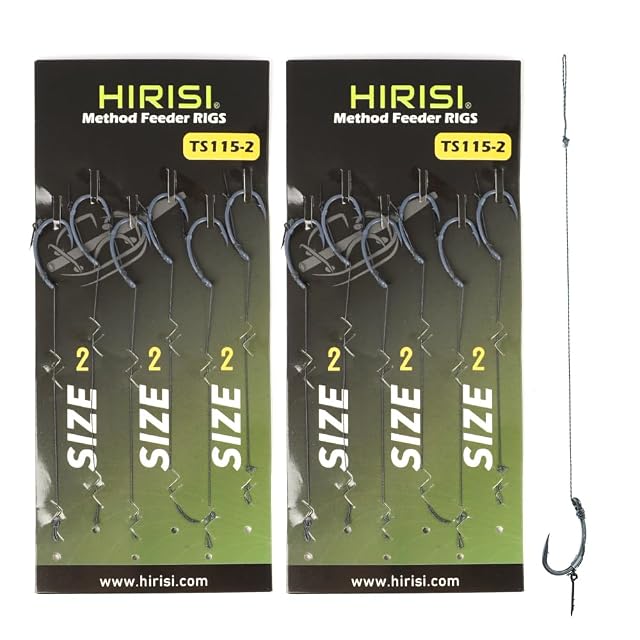Doce hair rigs de carpa curvos Hirisi Tackle con destorcedores antienredo