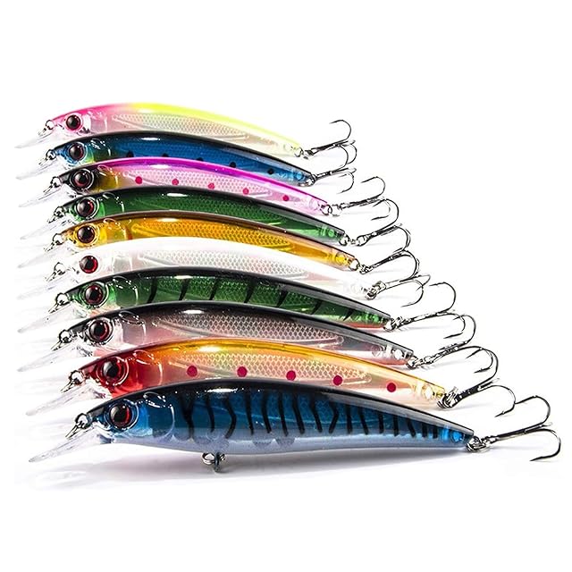 Juego de diez crankbaits Aozzy en colores variados