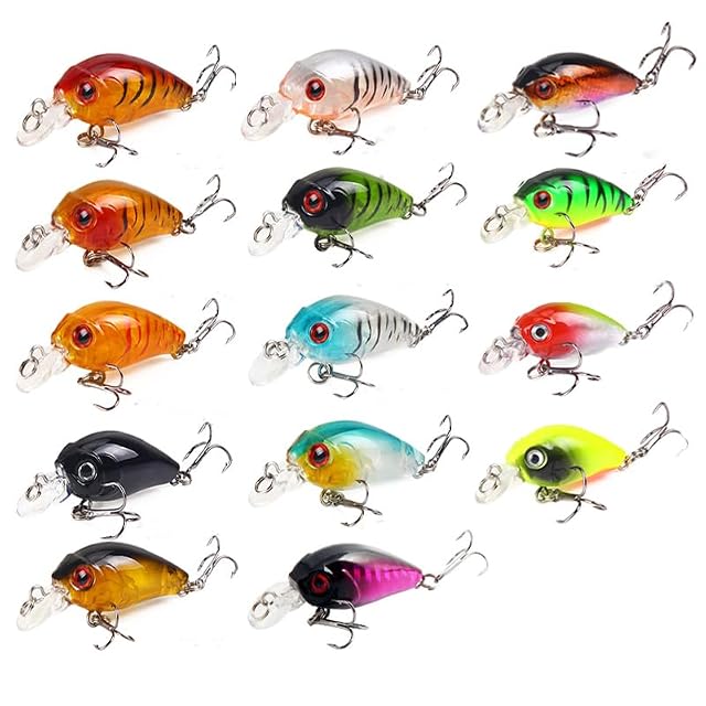 Juego de catorce crankbaits GERUI en colores vivos