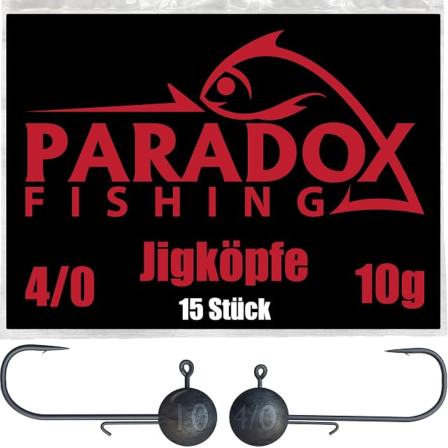 Juego de 15 cabezas plomadas 4/0 Paradox Fishing, todas de 10 gramos