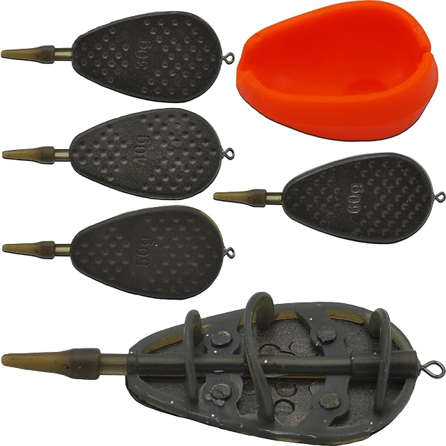 Juego de cuatro method feeders Paradox Fishing con molde