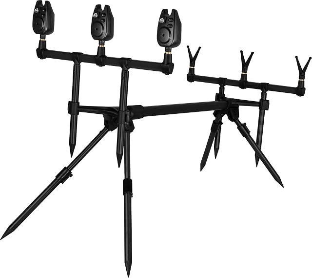 Rod pod normani de aluminio con tres detectores de picada y apoyos en V