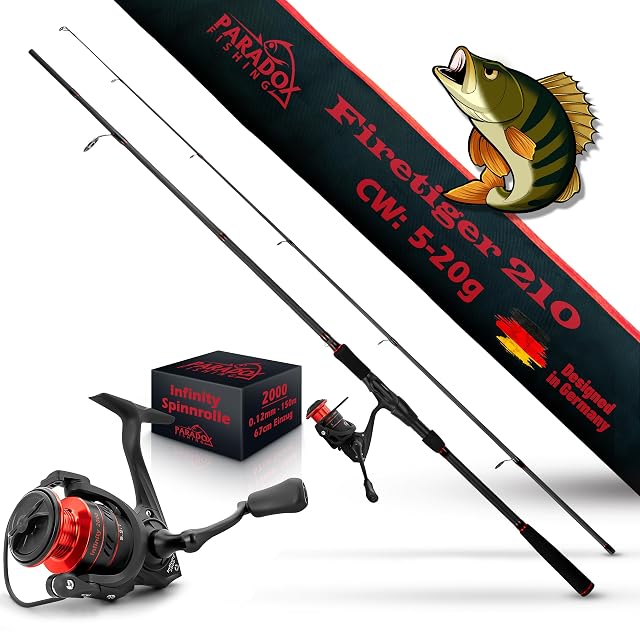 Caña de lanzado Paradox Fishing Firetiger con su carrete Infinity 2000 emparejado