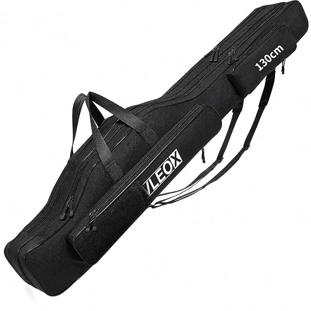 Bolsa de cañas de pesca plegable de tres capas vleoX