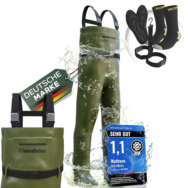 Vadeadores impermeables Heimfleiss con botas, talla 43