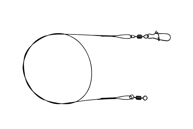 Bajos de línea de acero para lucio PetrisCatch, 40 cm, con grapa y emerillón